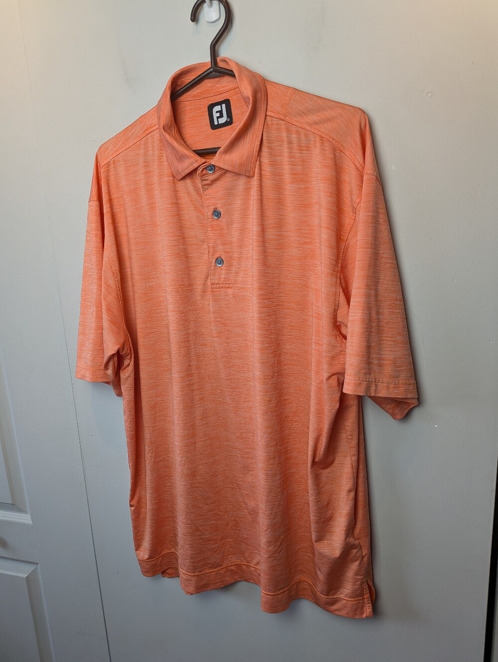 FOOTJOY Golf Polo Shirt For Men Size XXL Orange Color Stretch Activewear
